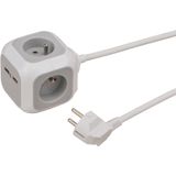 ALEA-Power USB-Charger Socket block 4-way, 1.4m H05VV-F 3G1.5 *FR/BE*