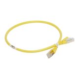 Patch cord RJ45 category 6A S/UTP screened PVC yellow 0.5 meter