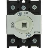 On-Off switch, P1, 40 A, rear mounting, 3 pole, Without metal shaft