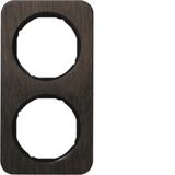 Frame 2gang, R.1, oak/black glossy, stained wood