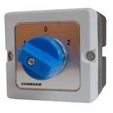 Changeover switch with 0 Position, 3-pole, 20A, enclosed