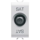 COAXIAL TV/SAT SOCKET-OUTLET, CLASS A SHIELDING - FEMALE F CONNECTOR - DIRECT WITH CURRENT PASSING - 1 MODULE - SATIN WHITE - CHORUSMART