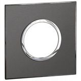 Arteor™ - British standard plate round version 2 modules - Brushed Metal - Black