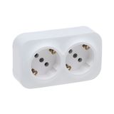 2X2P+E SCHUKO 16A PREWIRED SOCKET WITHOUT SHUTTERS WHITE