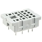Socket for relays: R2N. For PCB. 29,6 x 21,5 x 11 mm. Two poles. Rated load 12 A, 250 V AC
