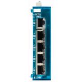 Stand alone Switch as slice module in the I/O system XN300, 24 V DC power supply, 5xEthernet 10/100Mbit/s