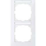 M-Pure frame, 2-fold with label holder, vertical installation, polar white,