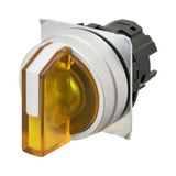 Selector A22NZ Ø22, 3 position, Lighted, bezel brushed M, AUTO RESET O