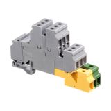 D4/6, LNTP7, SCREW CLAMP TERMINAL BLOCK, INSTALLATION, GREY, GREEN, YELLOW, 17.5MM SPACING