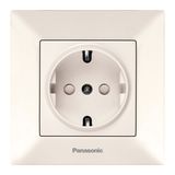 Arkedia Beige Earthed Socket Child Protection