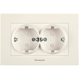 Karre Plus Beige Child Protected Double Earth Socket