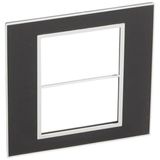 Plate Arteor - US standard - square - 2 x 3 modules - 4'' x 4'' - mirror black