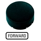 Button plate, raised black, FORWARD