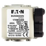 Fuse-link, high speed, 400 A, AC 690 V, compact size 1, aR, IEC, UL, single indicator