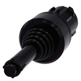 Coordinate switch, 22 mm, round, plastic, black, 4 switch positions, latching, with mechanical interlocking, Z=50-unit packaging