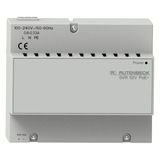 PoE-Spannungsversorgung für REG-Montage, Ausgangsleistung: 80 W, für bis zu 3 PoE+ Geräte (Klasse 0-3), 6 TE (1TE=18 mm), lichtgrau (ähnlich RAL 7035)