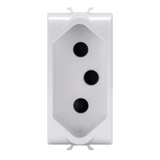 SOUTH AFRICAN STANDARD SOCKET-OUTLET - 250V ac - 2P+E 16A - 1 MODULE - GLOSSY WHITE - CHORUSMART