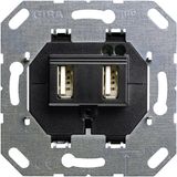 USB pow.supply 2-g type A/A Insert black