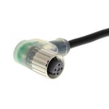 Sensor cable, M12 right-angle socket (female), 4-poles, A coded, PUR f