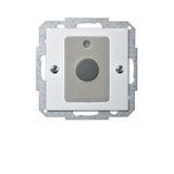 Stop button insert with central plate, polar white glossy, system M