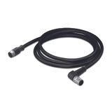 Sensor/Actuator cable M12A socket straight M12A plug angled