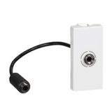 Jack socket 3.5mm + cord programme Mosaic preconnected 1 module white