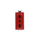 2P+E socket outlet, 10/16A - 250V~, P17/P11 type, RED Italian type Bipasso Red - Chiara