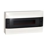 LEGRAND 1X18M SURFACE CABINET SMOKED DOOR EARTH + NEUTRAL TERMINAL BLOCK