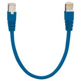 Patch cord, Cat.6A iso, 0,5 m blue (similar RAL 5015)