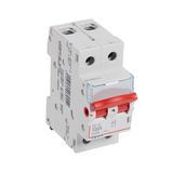 Isolating switch - 2P - 400 V~ - 100 A - red handle