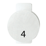 LENS WITH ILLUMINATED SYMBOL FOR COMMAND DEVICES - FOUR - SYMBOL 4 - SYSTEM WHITE