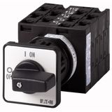 On-Off switch, T3, 32 A, rear mounting, 5 contact unit(s), 9-pole, with black thumb grip and front plate