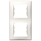 Sedna - vertical 2-gang frame - cream