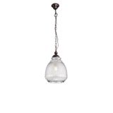 Clear Glass Dark Brown Base & Chain LED E27 1x12 Watt 230 Volt IP20 Bulb Excluded D: 27 H1: 45 H2: 120 cm