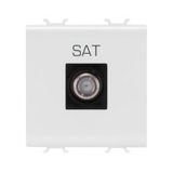 COAXIAL TV SOCKET-OUTLET, CLASS A SHIELDING - FEMALE F CONNECTOR - DIRECT - 2 MODULES - SATIN WHITE - CHORUSMART