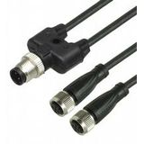 V1-G-BK0,3M-PUR-A-T-V1-G Y-Splitter