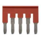 Short bar for terminal blocks 4 mm² push-in plus models, 5 poles, red