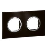 Plate Arteor - French/German std - round - 2 x 2 modules - mirror black