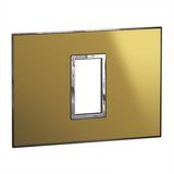 Italian / US standard plate Arteor square version 1 module - reflective gold