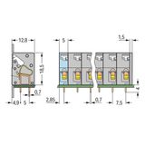 PCB terminal block push-button 2.5 mm² gray