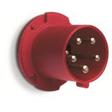 Inlet, panel mounting, 1h, 63A, IP44, unified flange, straight, 2P+E