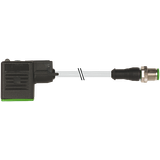 M12 male 0° A-cod./ MSUD valve  BI-11mm 180° PUR 3x0.75 gy+dragch. 2m