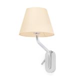 ETERNA Right chrome/beige table lamp with reader