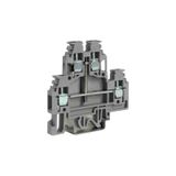 Screw terminal block 4mm2, 2-levels interconnected, beige color