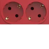 GALLERY DOUBLE 4 ST. UPS SECURITY SOCKET OUTLET RED