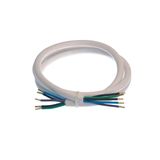 'Cord for grills or ovens 1,5m H05VV-F 5G2,5 white both cable ends with 50m stripped sheath'