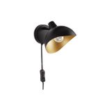 Matt Black & Gold Metal  LED E14 1x5 Watt 230 Volt  IP20 Bulb Excluded  D: 15 H: 12 cm Adjustable