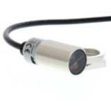 Photoelectric sensor, M18 threaded barrel, metal, red LED, background