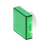 Pushbutton, illuminated, square, IP40, green