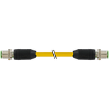 M12 male 0°/M12 male 0° D-cod. PUR 1x4xAWG22 shielded ye+drag-ch 4m